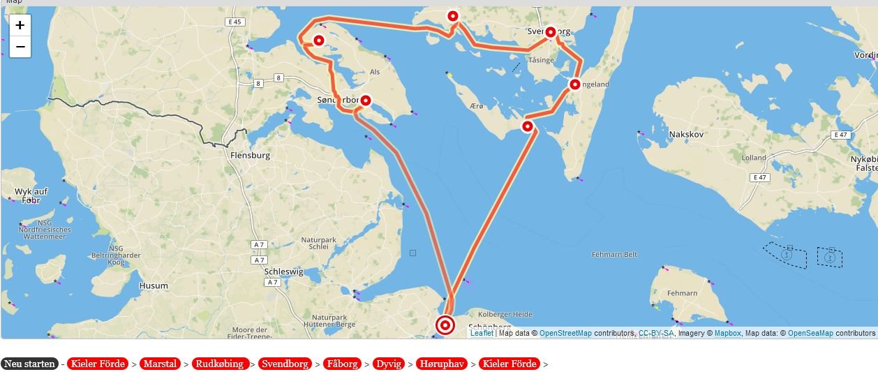 Der Törn "Dänische Südsee" im Online-Törnplaner  für die Ostsee